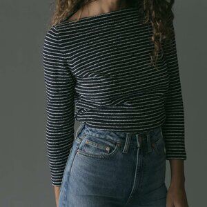 Doen Arlana Knit Long Sleeve Top in Riviere Stripe NWT